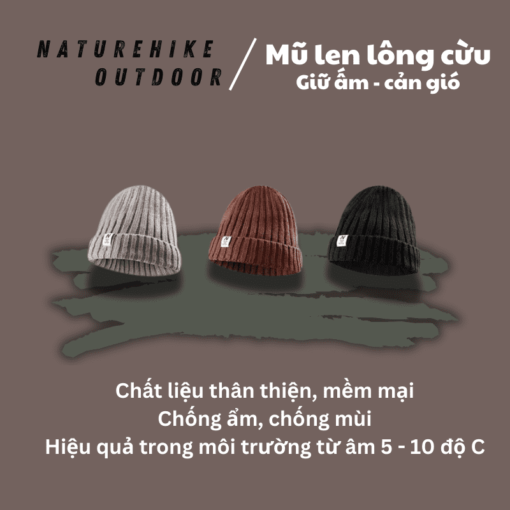 Mũ len lông cừu giữ ấm Naturehike CYY2341LF018